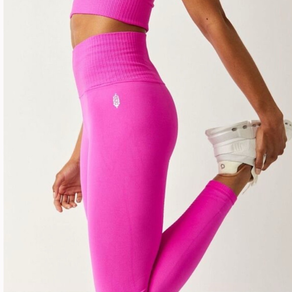 Free People "Good Karma" Hot pink leggings